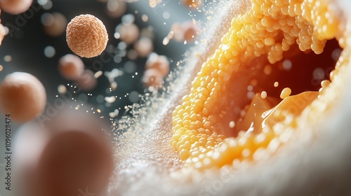 Detailed Visualization of Cholesterol Buildup within Blood Vessels Illustrating Impact on Health and Circulatory System Dynamics