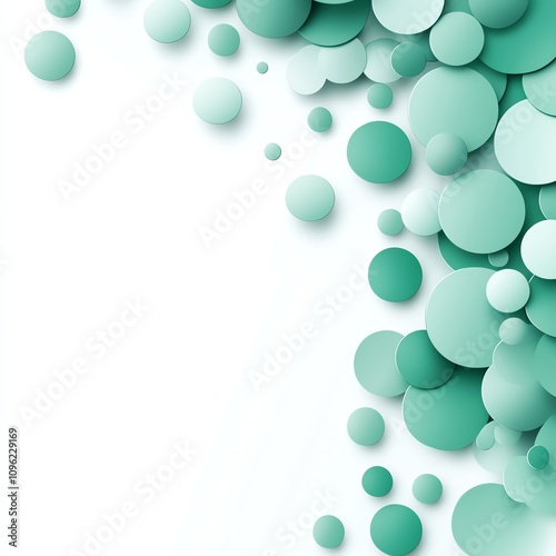 Colorful abstract circles on a white background for design elements.