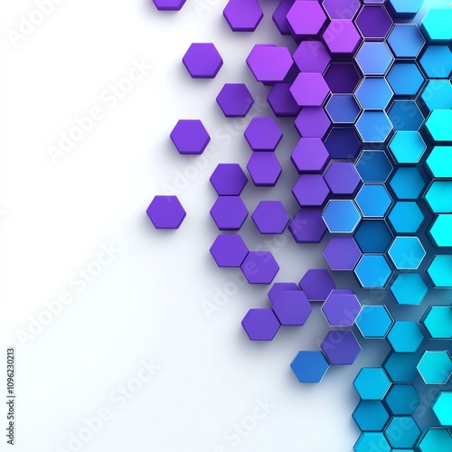 Colorful hexagonal pattern on a white isolated background.