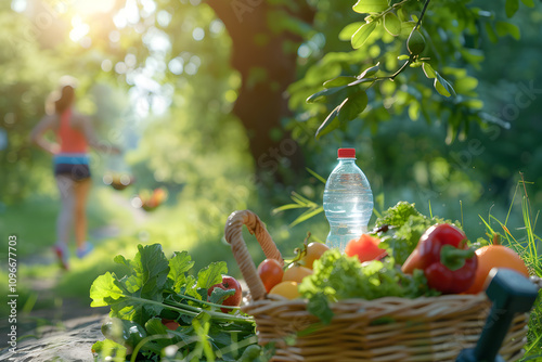 Embodying Wellness: Portrait of a Healthy Lifestyle Encompassing Exercise, Nutrition, and Serenity