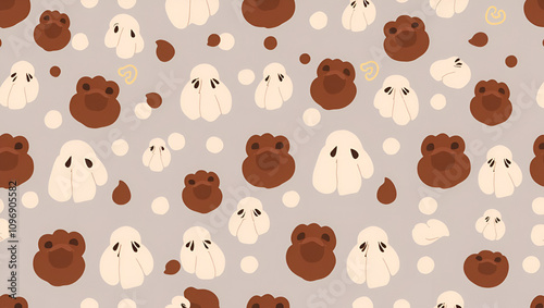 Seamless pattern of poops - excrement backgrouns in simple style