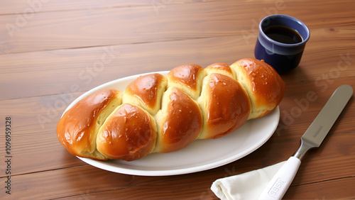 One challah loaf for shabbat