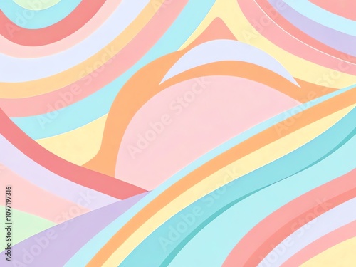 Pastel Rainbow Abstract Swirl Background