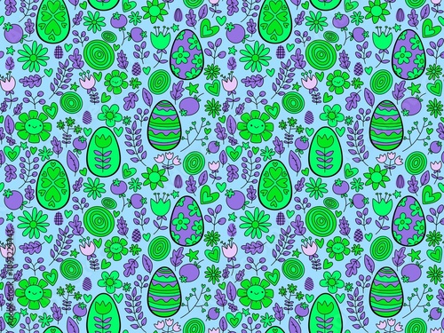 Easter seamless pattern with eggs for wallpaper and fabrics and textiles