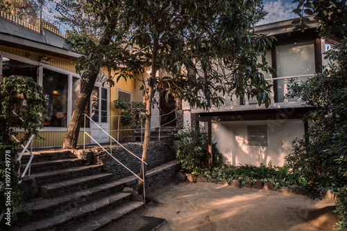 La Chascona, the residential home in Santiago, Chile, of the renowned Chilean poet and Nobel Prize winner Pablo Neruda, today a museum filled with curiosities that he collected throughout his life.