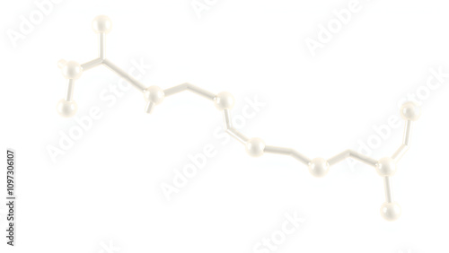 3D image of Phospholipid-PEG-NH2 skeletal formula - molecular chemical structure of phospholipid isolated on white background