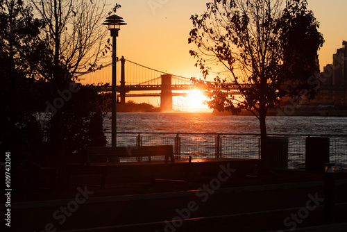 Brooklyn water front sunset view