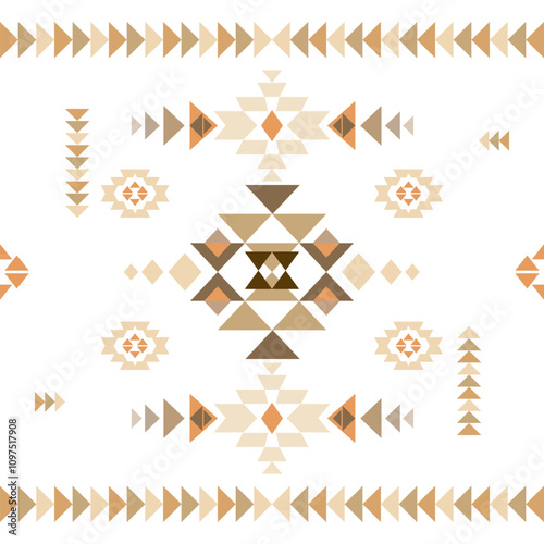 Ethnic Aztec abstract geometric boho traditional seamless pattern. Native fabric texture decorative oriental design for clothing, embroidery, ornament, element, border decor, decoration, wallpaper