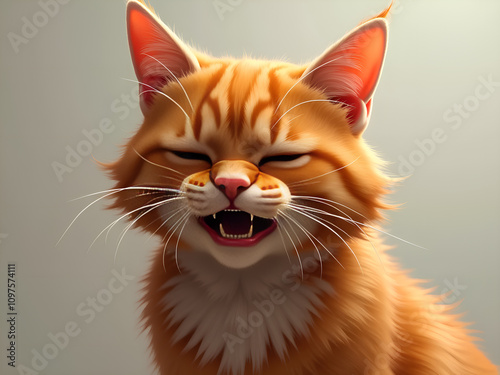 Happy orange cat