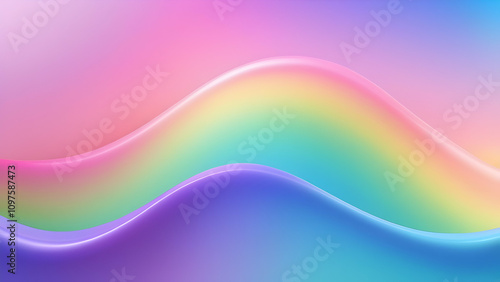 Unicorn background with rainbow mesh. Fantasy gradient backdrop