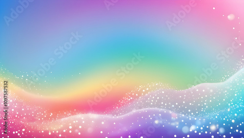 Unicorn background with rainbow mesh. Fantasy gradient backdrop