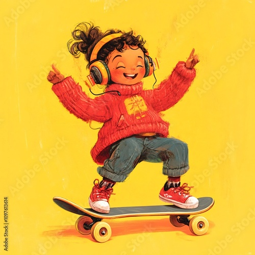 child on skateboard