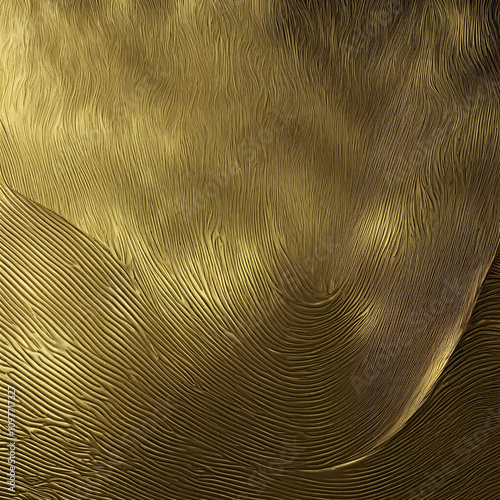 A luxurious gold textured surface with fluid, wave-like patterns, creating a dynamic and elegant design suitable for high-end backgrounds, abstract art, or decorative projects.