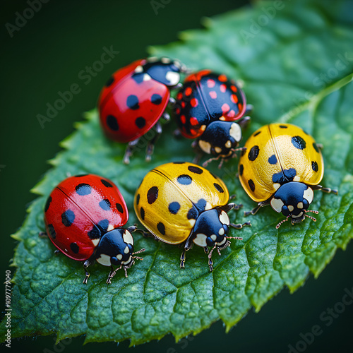 ladybug on green leaf