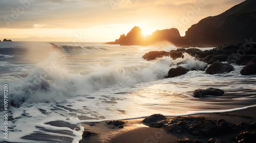 sunset on the beach