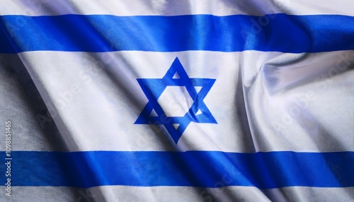 Draped Israeli Flag with Star of David