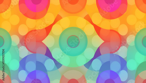 Multicolored geometric circle abstract background seamless pattern