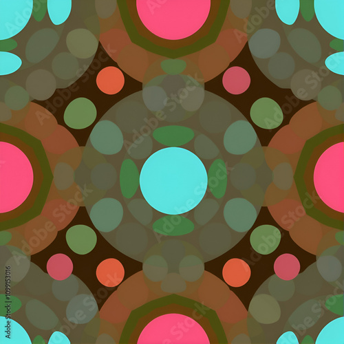 Multicolored geometric circle abstract background seamless pattern