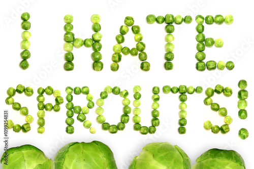 I hate sprouts description composed of Brussel sprouts