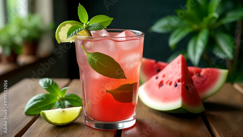 Refreshing Watermelon Basil Soda