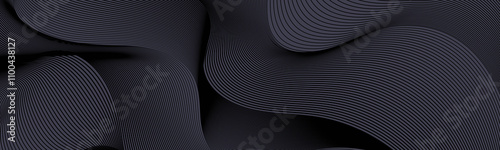 Black background wave abstract vector design