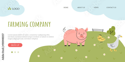 Farming concept for landing page design