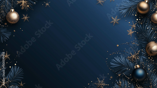 blue navy Christmas background with babbles