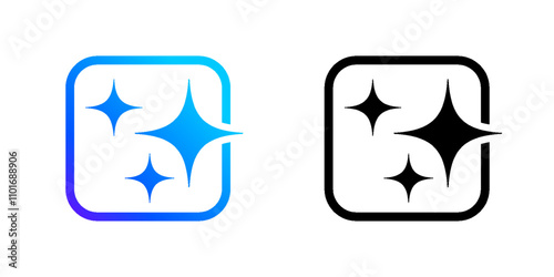 AI generated icon for artificial intelligence chat button and generate app, vector sign. Artificial intelligence generate button or AI generation application UI icon