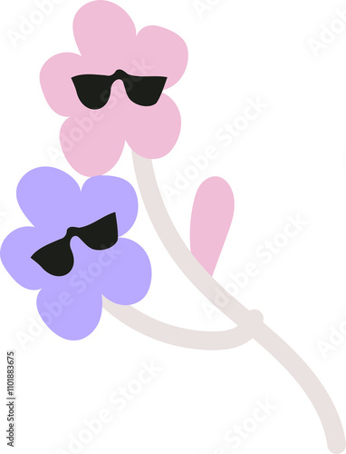 Flower with sunglasses