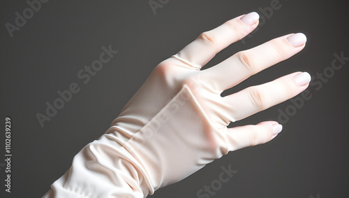 Elegant human hand in white glove