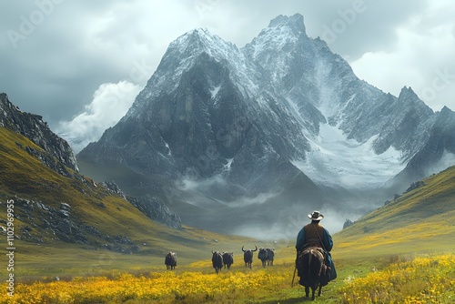 Tibetan yak herder