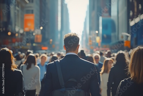 Anonymous New Yorker Walking Vibrant Metropolis, Shoulder Bag