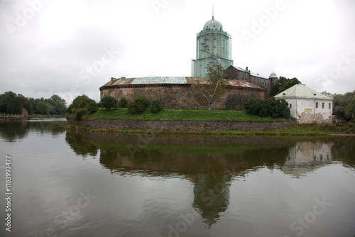 Russia Leningrad region Vyborg. View on a cloudy summer day