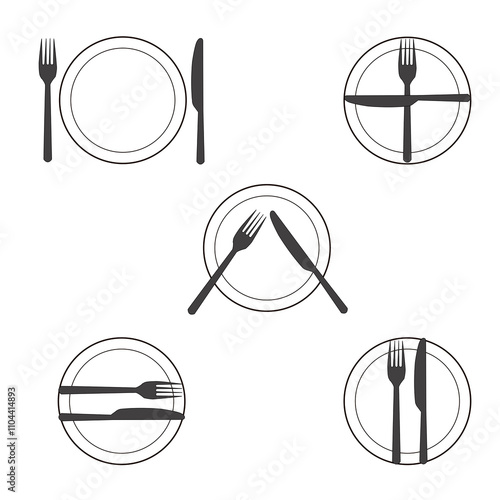 The language of cutlery on a white background