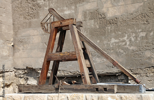 Wooden counterweight trebuchet, Cairo Egypt 