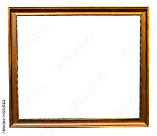 vintage golden wooden painting frame isolated