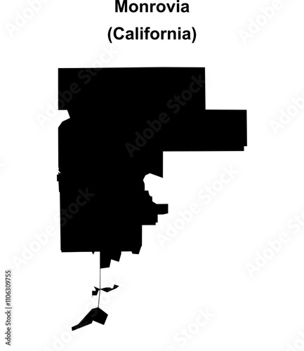 Monrovia (California) blank outline map