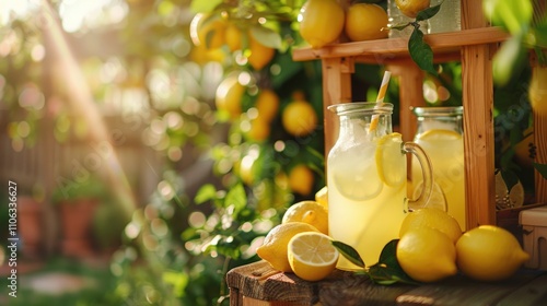 Freshly squeezed lemonade and a bowl of bright yellow lemons