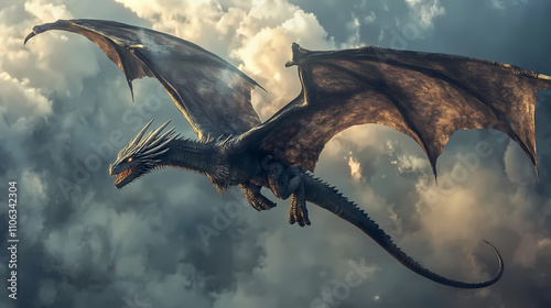 Legendary dragons soaring above ancient kingdoms, their power unmatched and revered. Draconic. Illustration