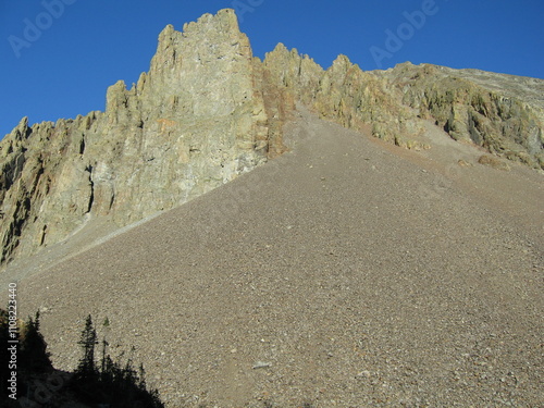 Cirque and moraine in the remains of a glacier, near Sylvan Lake, Rocky mountains, Colorado