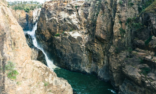 Waterfall over the side of a gorge into the Herbert River