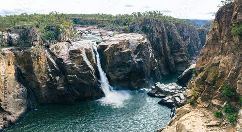 Waterfall over the side of a gorge into the Herbert River