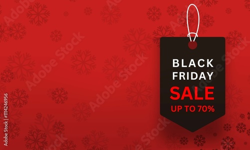 Black Friday Sale Banner with Red background for sale day after Thanksgiving of christ and start of merry Christmas shopping season concept.