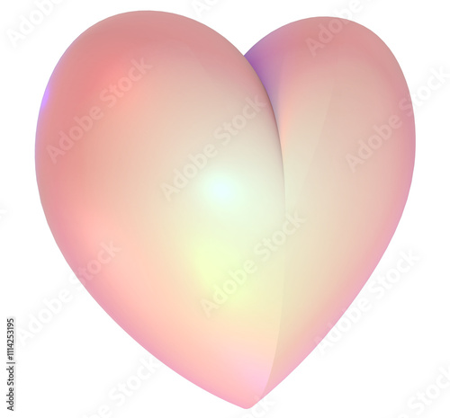 Heart holographic isolated on transparent background