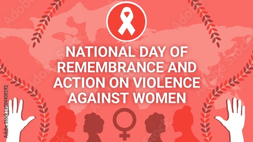 Happy National Day of Remembrance and Action on Violence Against Women modern minimal graphic poster illustration