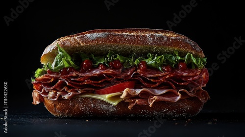 Delicious Sub Sandwich Italian Meats Cheese Lettuce Tomato