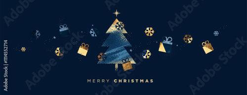 Christmas and New Year Business Greeting Card. Vector illustration for background, greeting card, party invitation card, website banner, social media banner, business and marketing material.