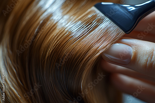 Hair colorist creating modern balayage highlights using professional technique