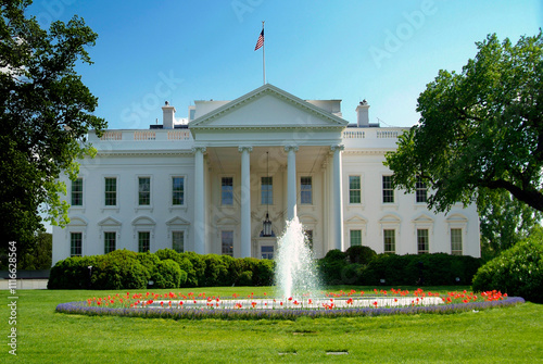 The Presidential White House at 1600 Pennsylvania Ave in Washington DC USA. Created 09.10.24