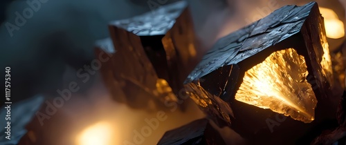 Macro of galena with its sharp cubic formations and metallic luster